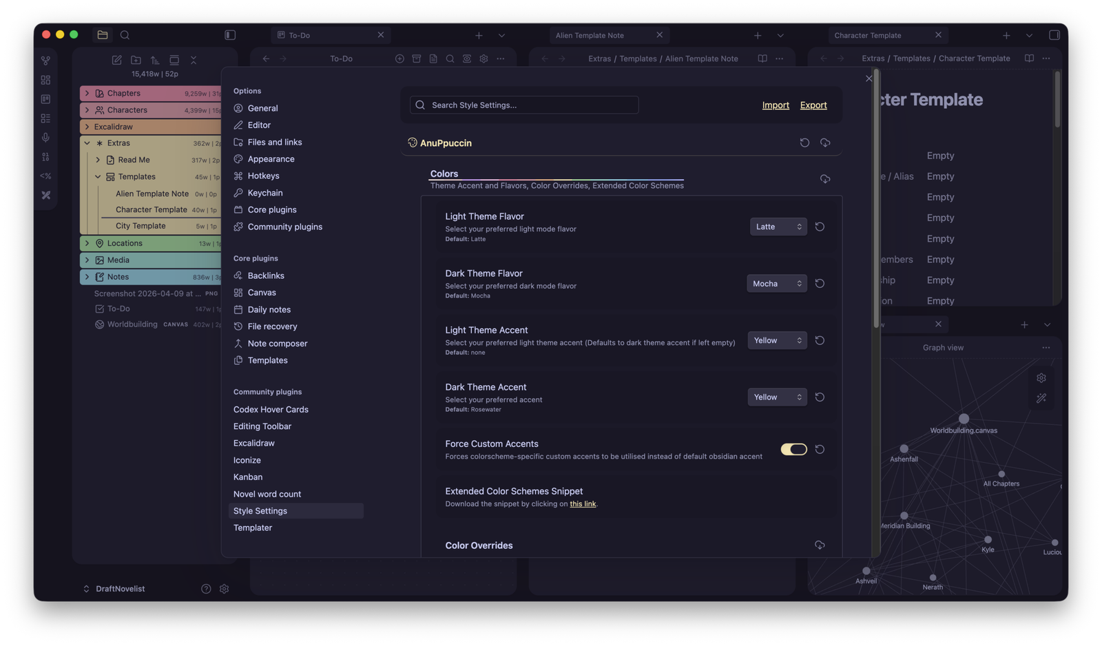 Obsidian - Changing Theme Flavor