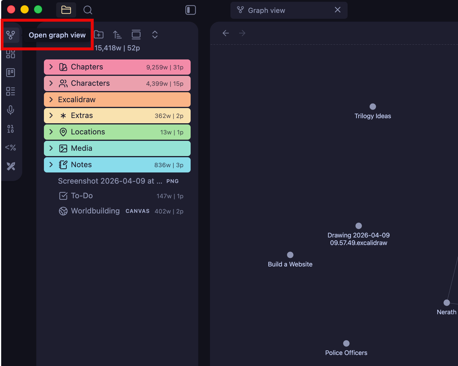 Obsidian - Launch the Graph View