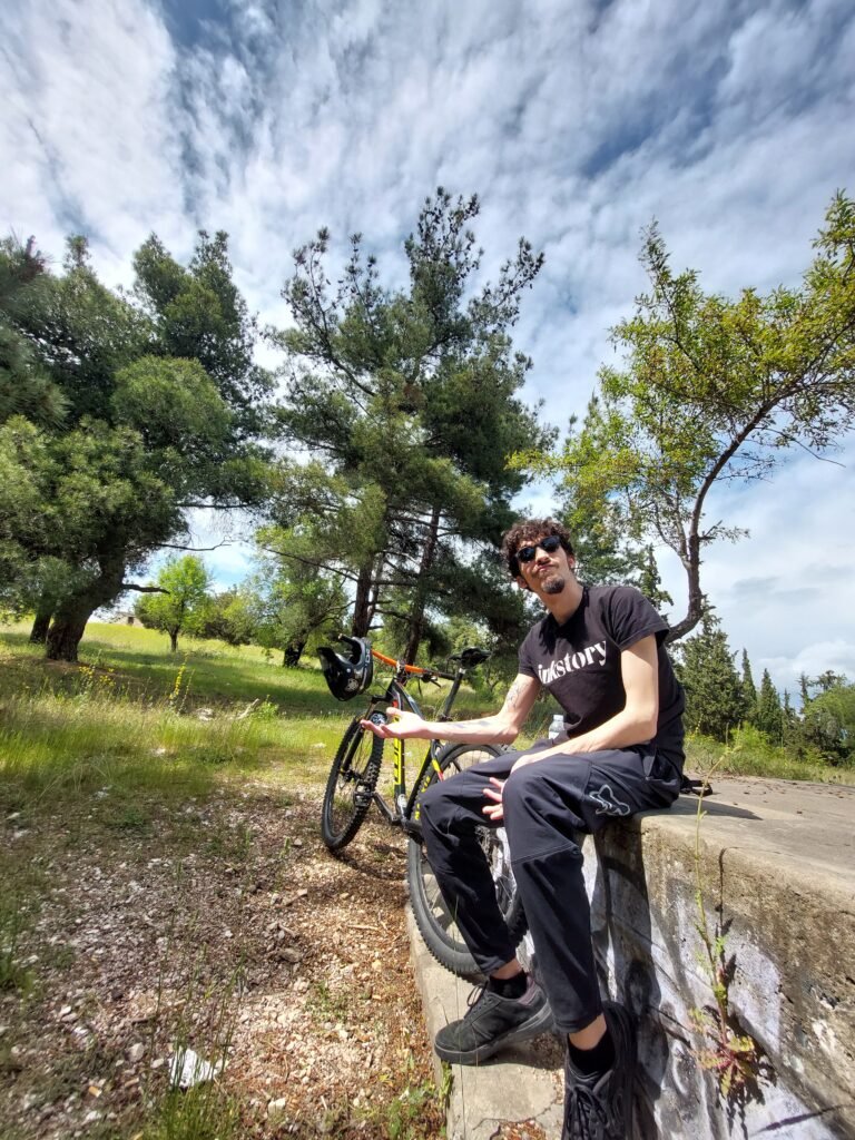 Panos Sakalakis with his bike