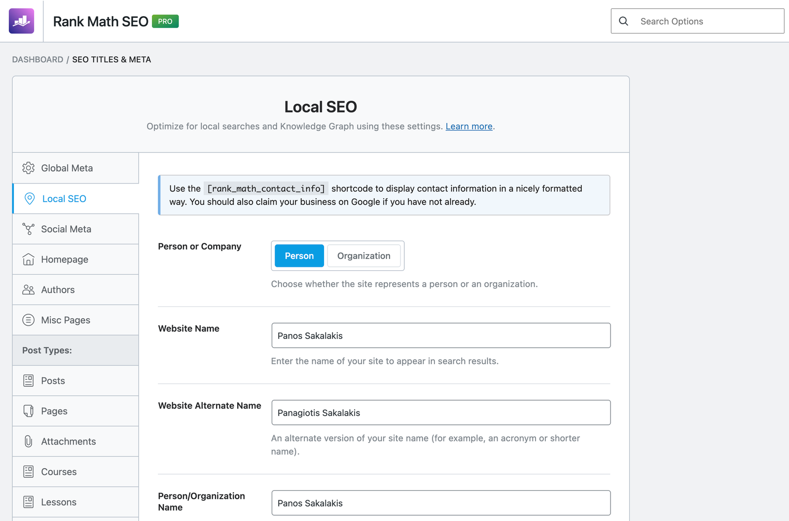 Rank Math SEO - Local SEO