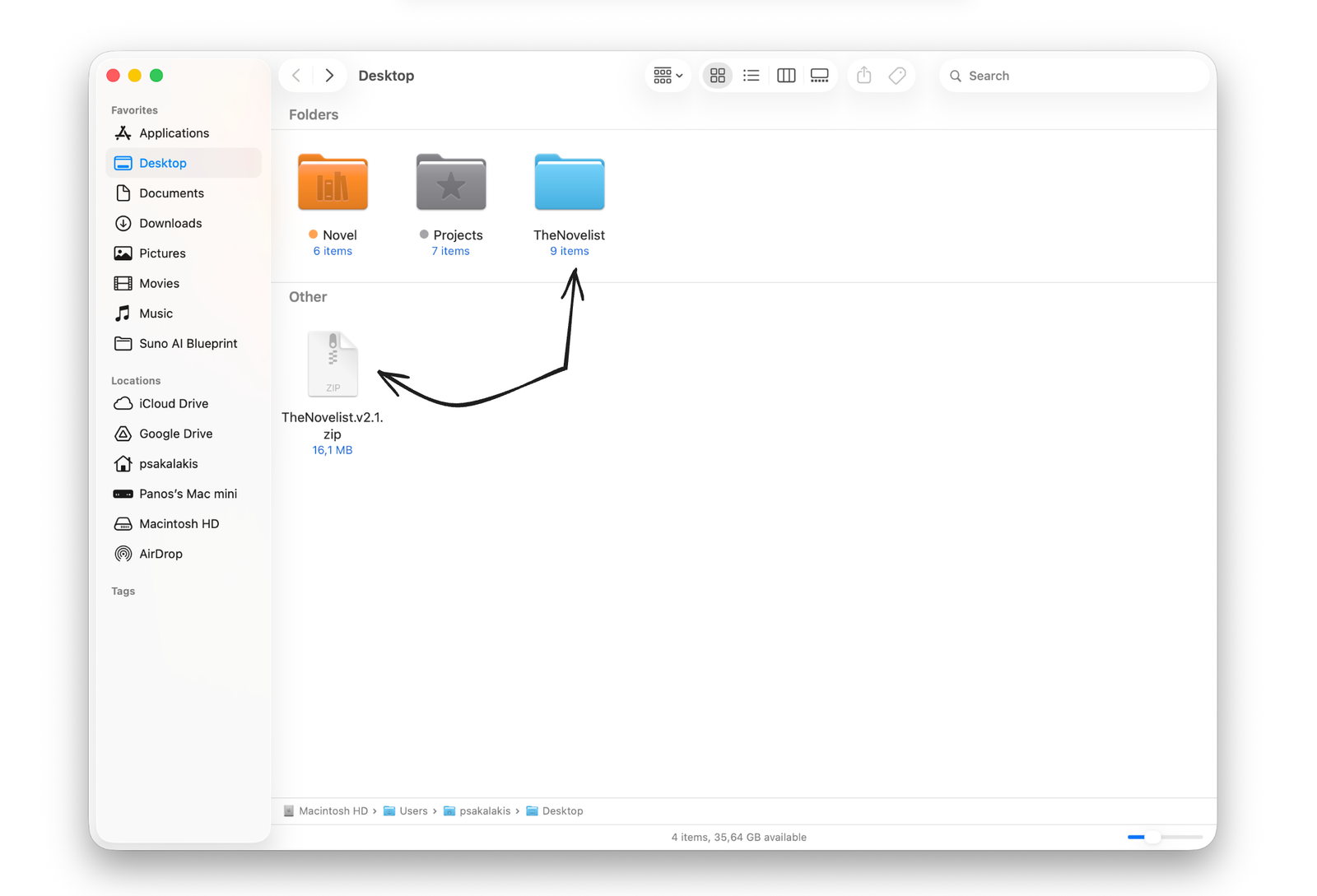 The Novelist - Unzip File