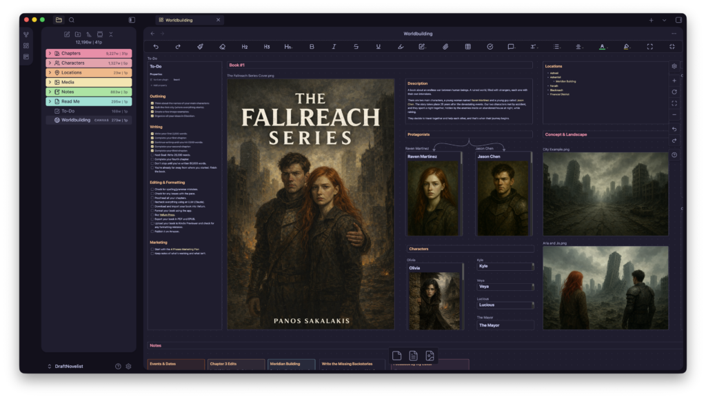 The Novelist vault — full overview